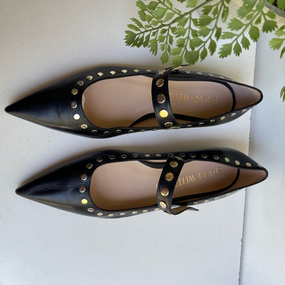STUART WEITZMAN Gala Studs Mary Jane flats size 8.5 new with dust bag - Picture 12 of 16
